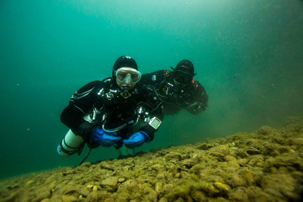 Global Dive Team Member Monica Hofbauer with a Dive Buddy