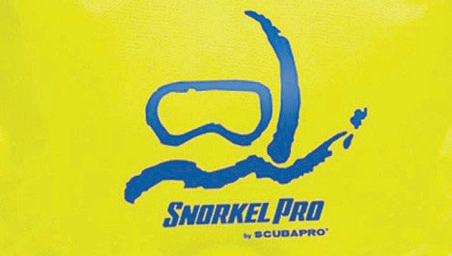 Close up of Snorkel Pro logo on Currents vest