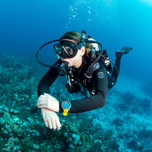 Underwater diver in SCUBAPRO gear exploring