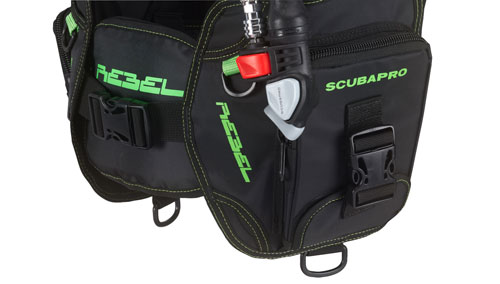 Close up of the SCUBAPRO Rebel BCD