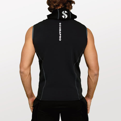 Back view of the SCUBAPRO Men's Hybrid Hooded Vest