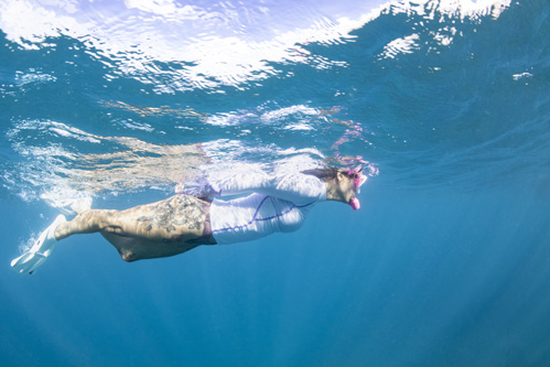 85% recycled plastic and 15% elastane