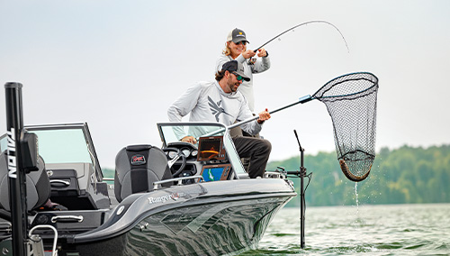 Anglers Catching Fish with net
