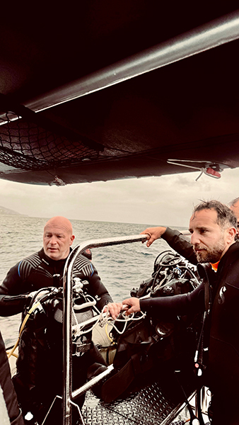 Tony Viacara on a boat