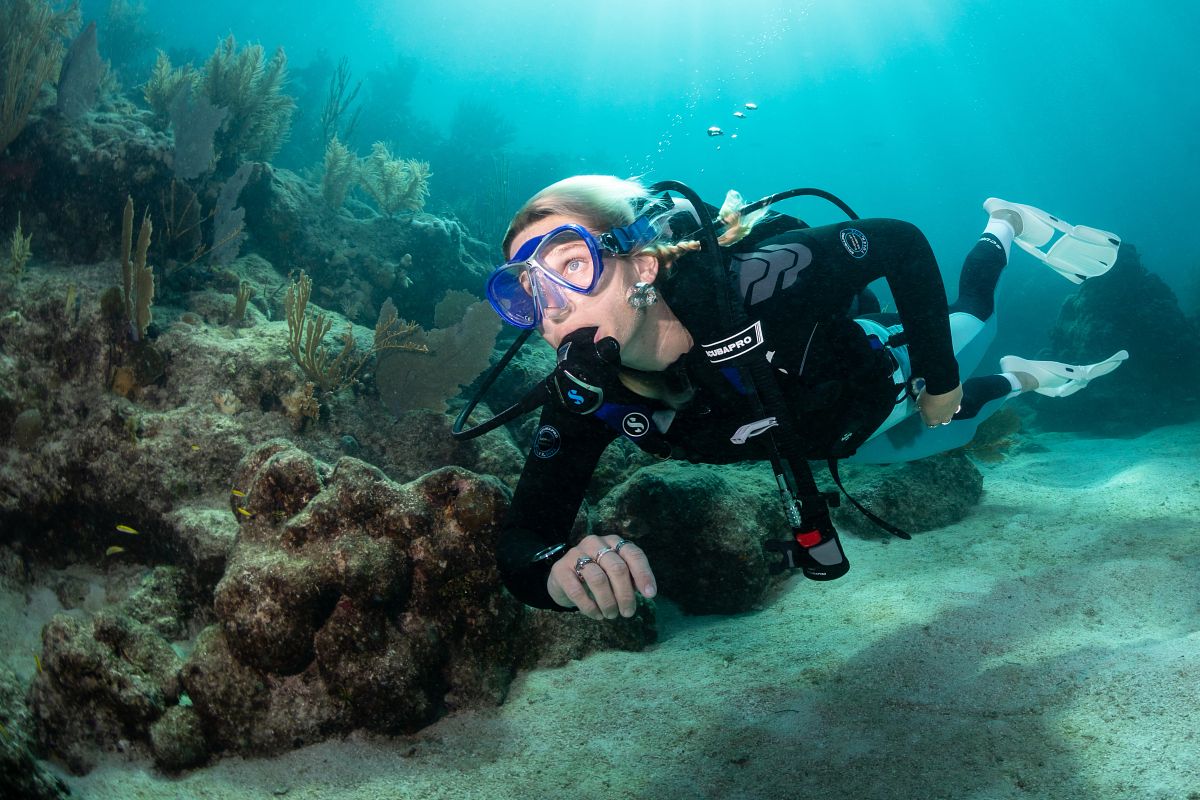 Scuba diver diving in Miami Florida