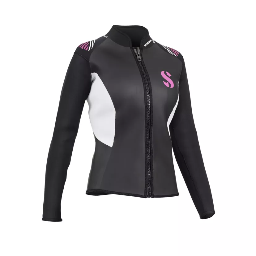 Hybrid Bolero Diving Jacket, 3mm, Black, XS